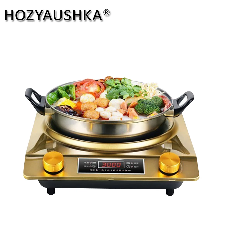 3000W household high-power induction cooker household intelligent high-power battery stove hot pot concave