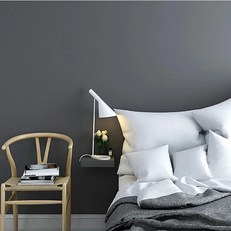 

Northern European-Style INS-Style Dark Gray Solid Color Self-Adhesive Wallpaper Solid White Light Gray Clothing Store Dormitory
