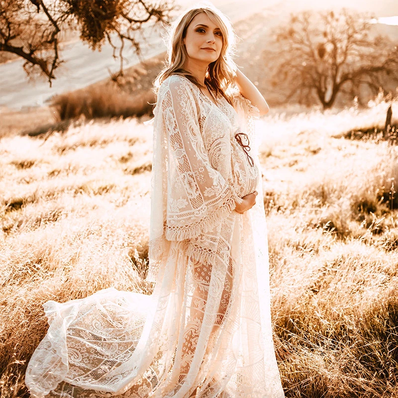 bohemian maternity photoshoot dress