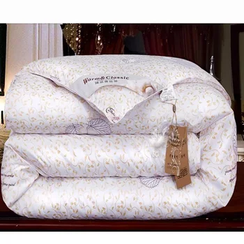 

printed flower Mulberry silk luxury Winter thick Warm Quilted duvets home/hotel bedding comforter blankets twin queen king size