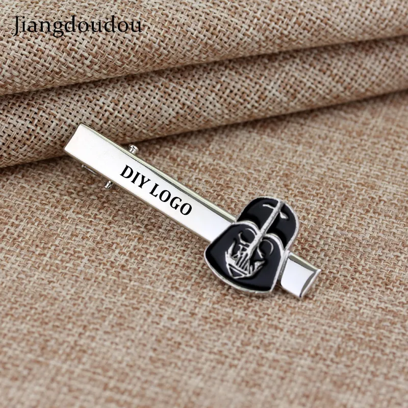 

Personalized Customized DIY Logo Engrave Name Texts Signature Deadpool Star Wars Black Warrior Rebel Alliance Tie Pin Mens Gift
