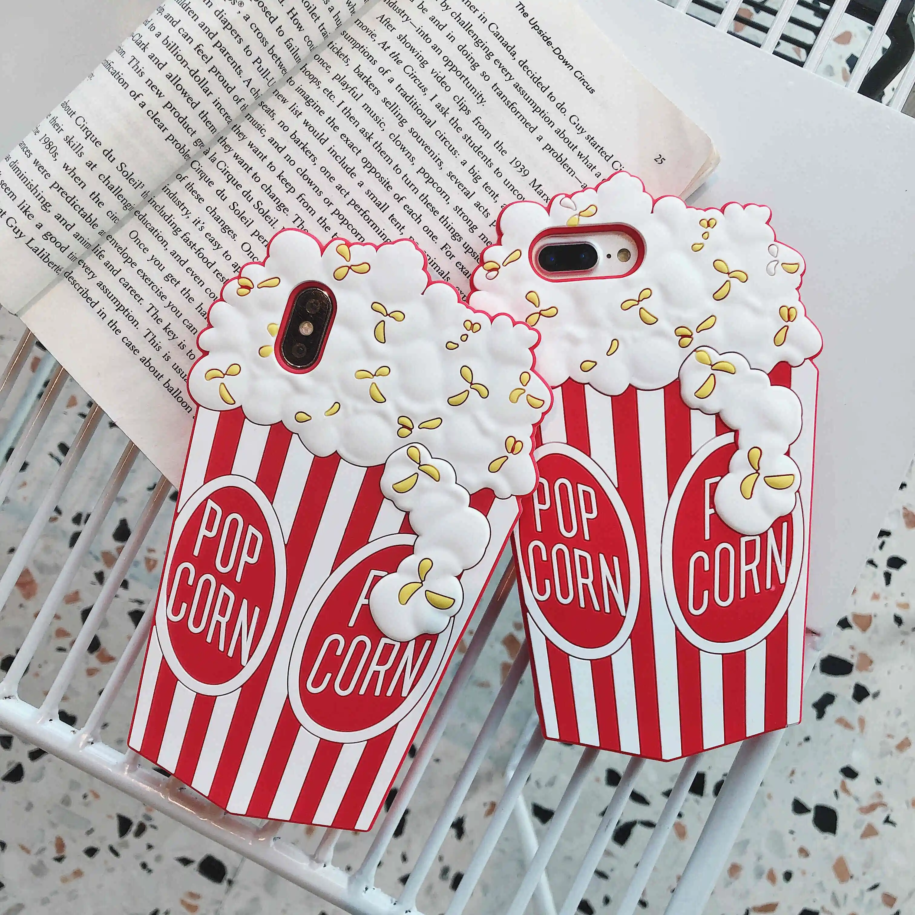 Прекрасный чехол-попкорн для iPhone X чехол 6 6s 7 8 Plus Xs Max Puff Rice силиконовый на заднюю
