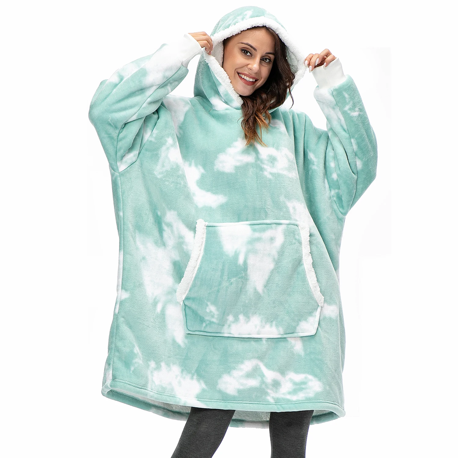 hoodie fashion Oversized Hoodies Sweatshirt Women Winter Hoodies Fleece Giant TV Blanket With Sleeves Pullover Oversize Women Hoody Sweatshirts custom hoodies