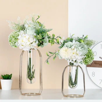 

Peony Hydrangea Bouquet for Wedding Centerpieces Decor Artificial Flowers Silk Blooming Fake Peony Bridal Hand Flower Roses