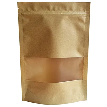 

20pcs Home Snack Gift Safe Storage Wedding Zip Lock Candy Paper Bag Nut DIY With Transparent Window Food Stand Up