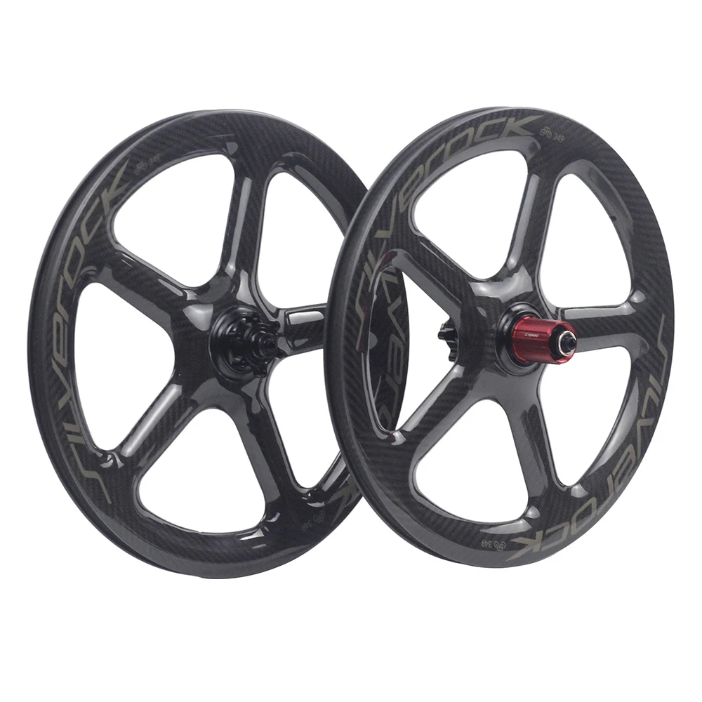 SILVEROCK WD5 Fünfspeichen-Carbonräder 16 Zoll 1 3/8" 349 Centerlock Scheibenbremse für FNHON GUST K9 K3PLUS Faltrad-Laufradsatz – Detail 5