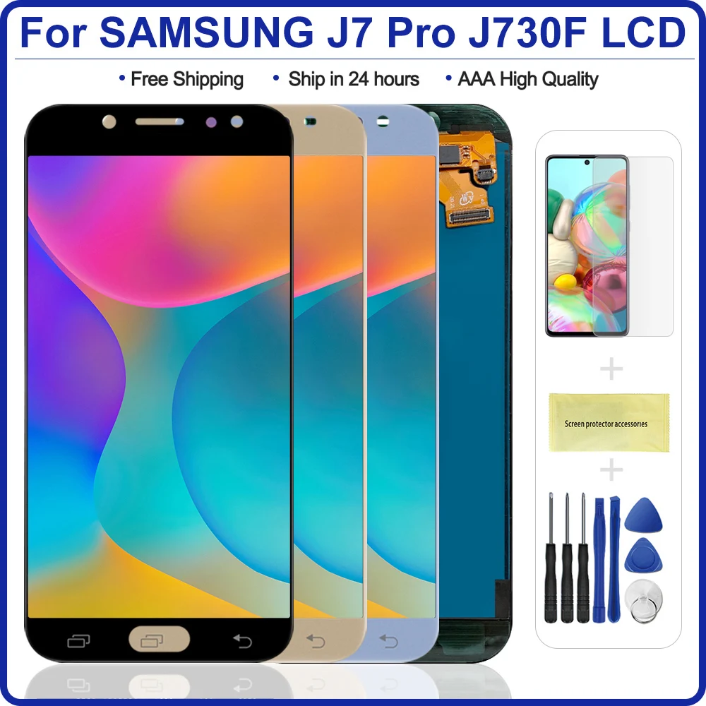 ЖК дисплей 5 дюйма для Samsung Galaxy J7 Pro 2017 J730 J730F с сенсорным экраном и дигитайзером в