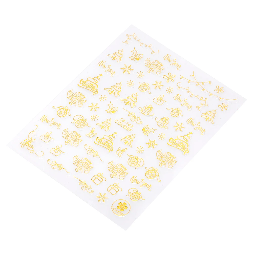 Xmas Snowflake Decals Nail Stickers Nail Art Decorations Adhesive 3D Charms Designs Manicure for Christmas Happy New Year