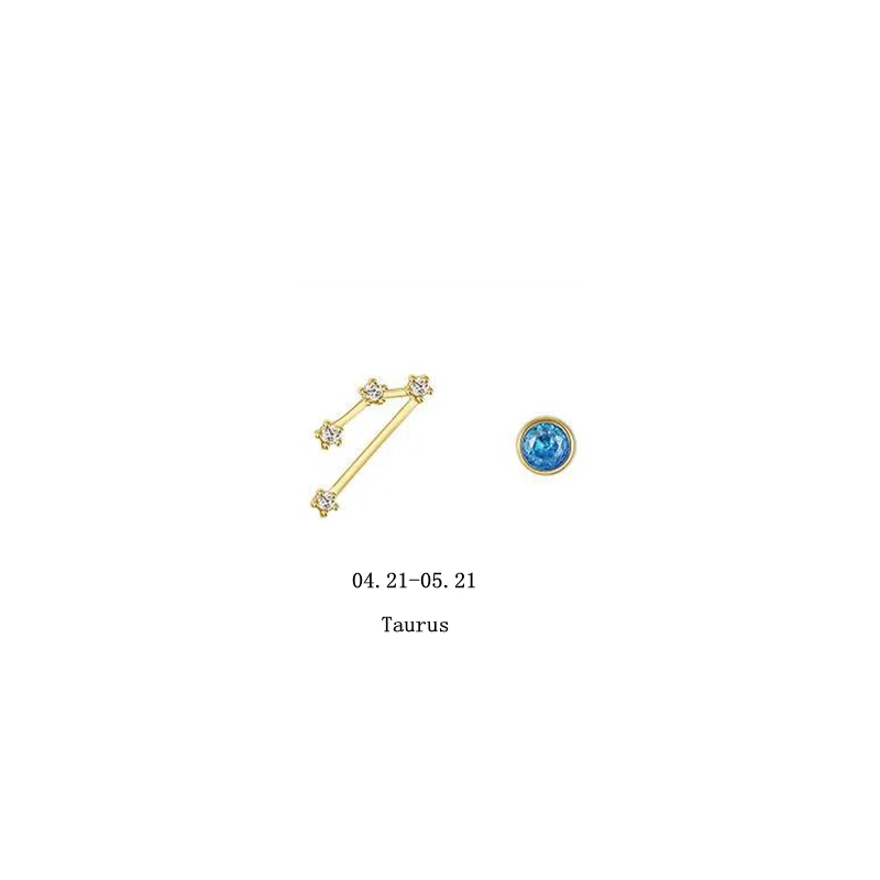 Silvology 12 созвездие серьги гвоздики 925 пробы серебро красочные циркон камень по дню рождения серьги для женщин 925 ювелирные изделия на день рождения