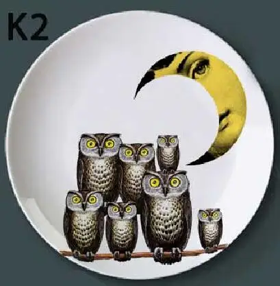 k2 Fornasetti декоративная тарелка, висящая керамическая ваза, ремесло, домашняя мебель, настенное декоративное блюдо, итальянский стиль, фоновая роспись, украшение - Цвет: k2