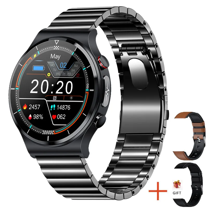 ECG PPG Smart Watch Men Body Temperature Wireless Charger Smartwatch Blood Pressure Oxygen Sport Fitness Tracker for Android Ios 