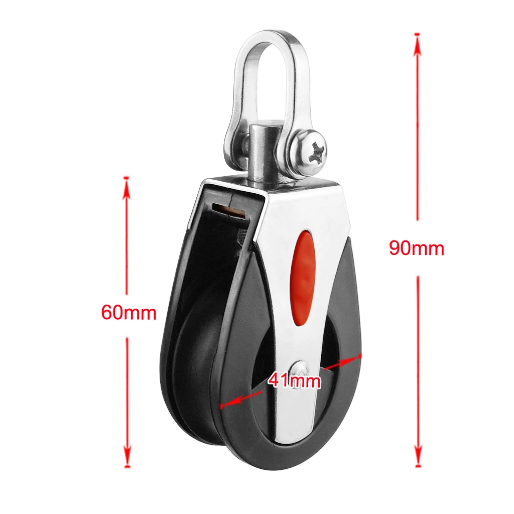 2 упаковки шкив для парусной лодки каяк блок одно колесо поворотный подъемный канат ролик, 1500 фунтов загрузка