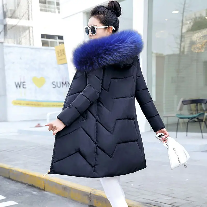 Большой меховой зимний пуховик хлопковая куртка зимняя куртка женская толстая зимняя одежда зимнее пальто Женская одежда Женская куртка парки
