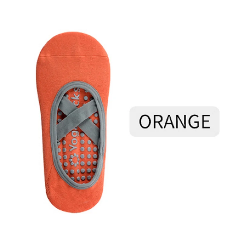 Orange Женские носки для йоги 1 пара дышащие противоскользящие силиконовые дизайнерские снимающие усталость модные хлопковые балетные стильные носки для йоги - Color: Orange
