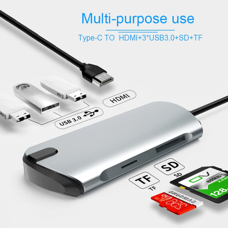 Basix USB-C концентратор типа C для мульти USB 3,0 концентратор HDMI адаптер док-станция для MacBook Pro huawei P30/P20 USB-C 3,1 сплиттер 3 порта USB концентратор