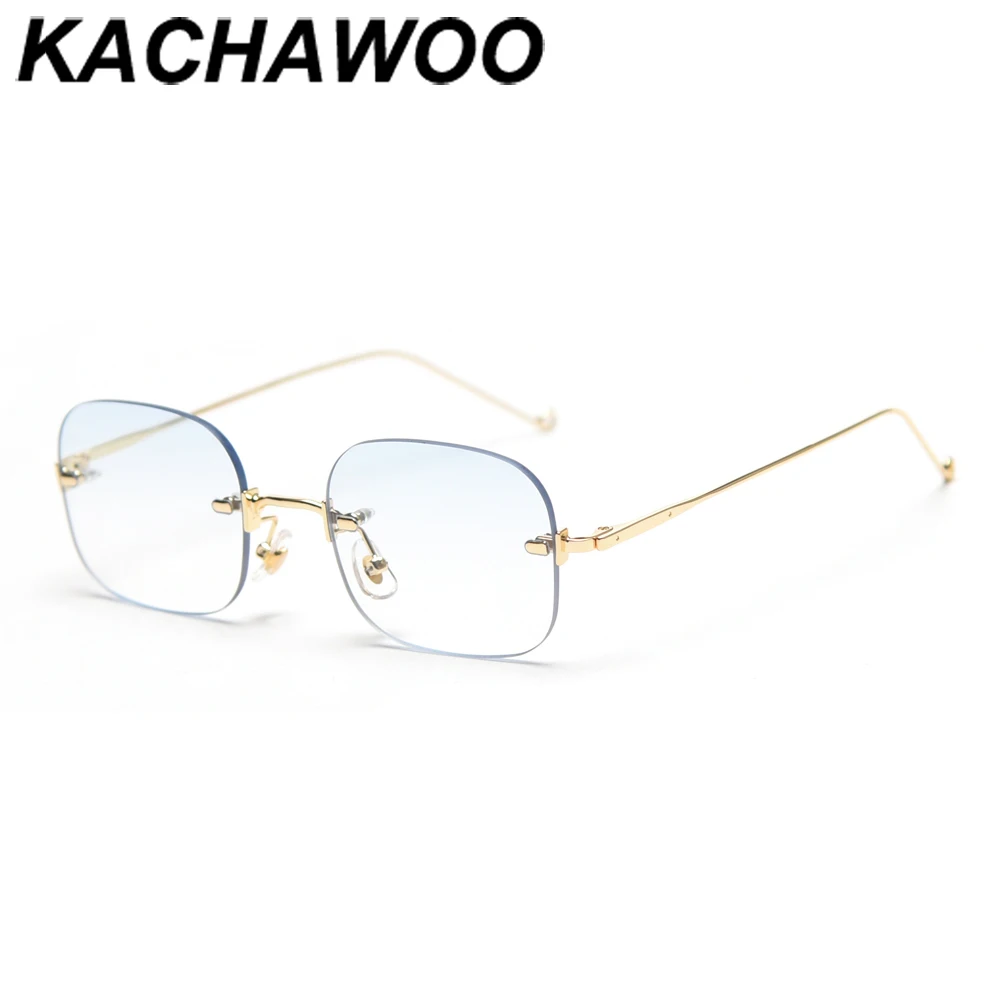 Мужские и женские квадратные очки без оправы Kachawoo модные солнцезащитные