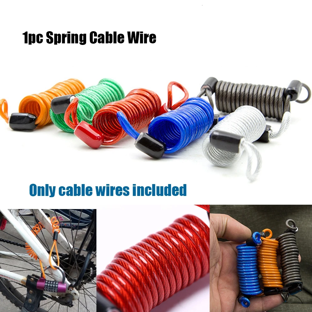 

1PC PVC + Alloy Disc Brake Security Reminder Rope Lock Rope Anti-Theft Spring Cable Wires Motorcycle Bicycles Safety Accessories