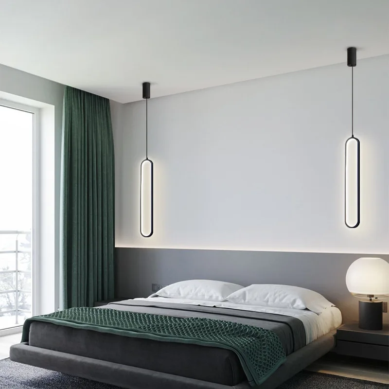 Simple Bedroom Bedside Pendant Lights Nordic Personality LED Touw Lamp Living Room Background Wall Atmosphere Small Chandelier