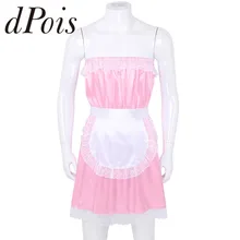 2 шт. Мужское нижнее белье для горничной, новинка ночное белье, костюм без бретелек, широкие кружевные края, эластичные атласные шарфы, нарядное платье с фартуком