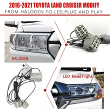 CZMOD – harnais d'adaptateur de câblage de phare de voiture, mise à niveau spéciale pour Toyota Land Cruiser de 2016 à 2021, de l'halogène à la LED 