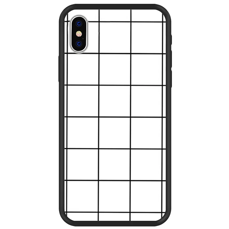 Мультяшный чехол для телефона, чехол для iPhone 7, 8 Plus, XR, X, XS, MAX, 6, 6S Plus, X, 5, SE, классический черный чехол в клетку для телефона, для iPhone 8, 7 Plus - Цвет: A202360