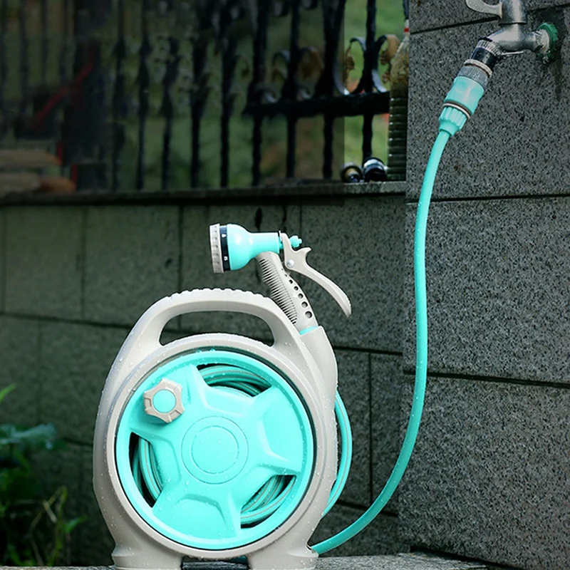 

Mini Portable Garden Hose Hose Reel Watering Multi-Function Head Gardening Garden Reel Handle for Car Wash