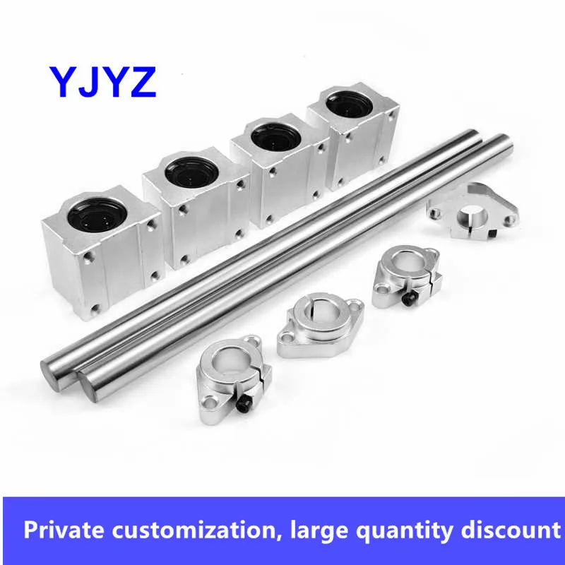 US $439.45 Linear Optical Axis Hard Axis D40mm L12002100mm With 4pc SCS40UU Guide Rail Slider 4PC SHF40 Bearing Support For 3D Printer