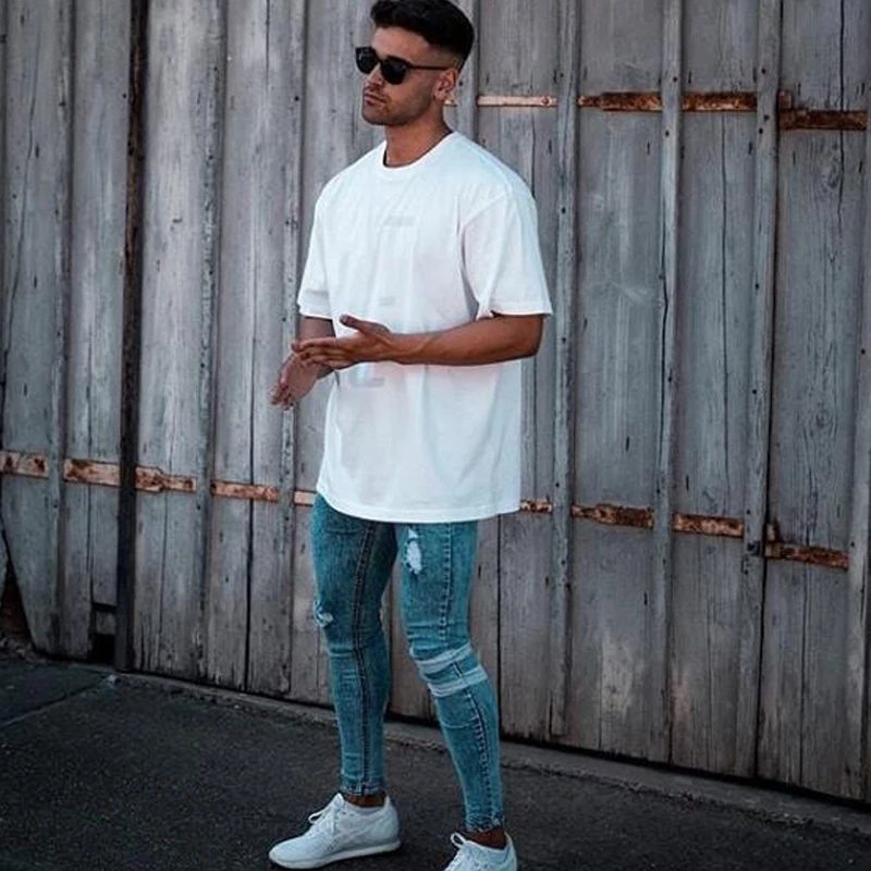 GINGTTO Slim Fit Jeans Men Blue Denim Pants Male Hip Hop Mens Trousers Clothing Stretch High Waist Fashion Jean Hot Sale zm49