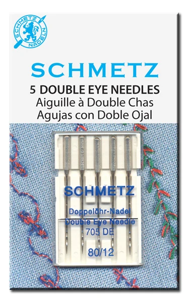DOUBLE EYE 12 SCHMETZ стрейч, quliting, иглы золотая вышивка, кожа, металлик, Джерси для певицы juki Brother bernina pfaff elna janome - Цвет: DOUBLE EYE 12