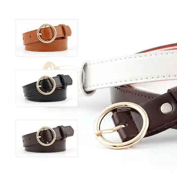 

2019 Women PU Leather Belt Alloy Round Pin Buckle Belt Hot Selling High Quality Business Casual Decoration Strap Women Belt