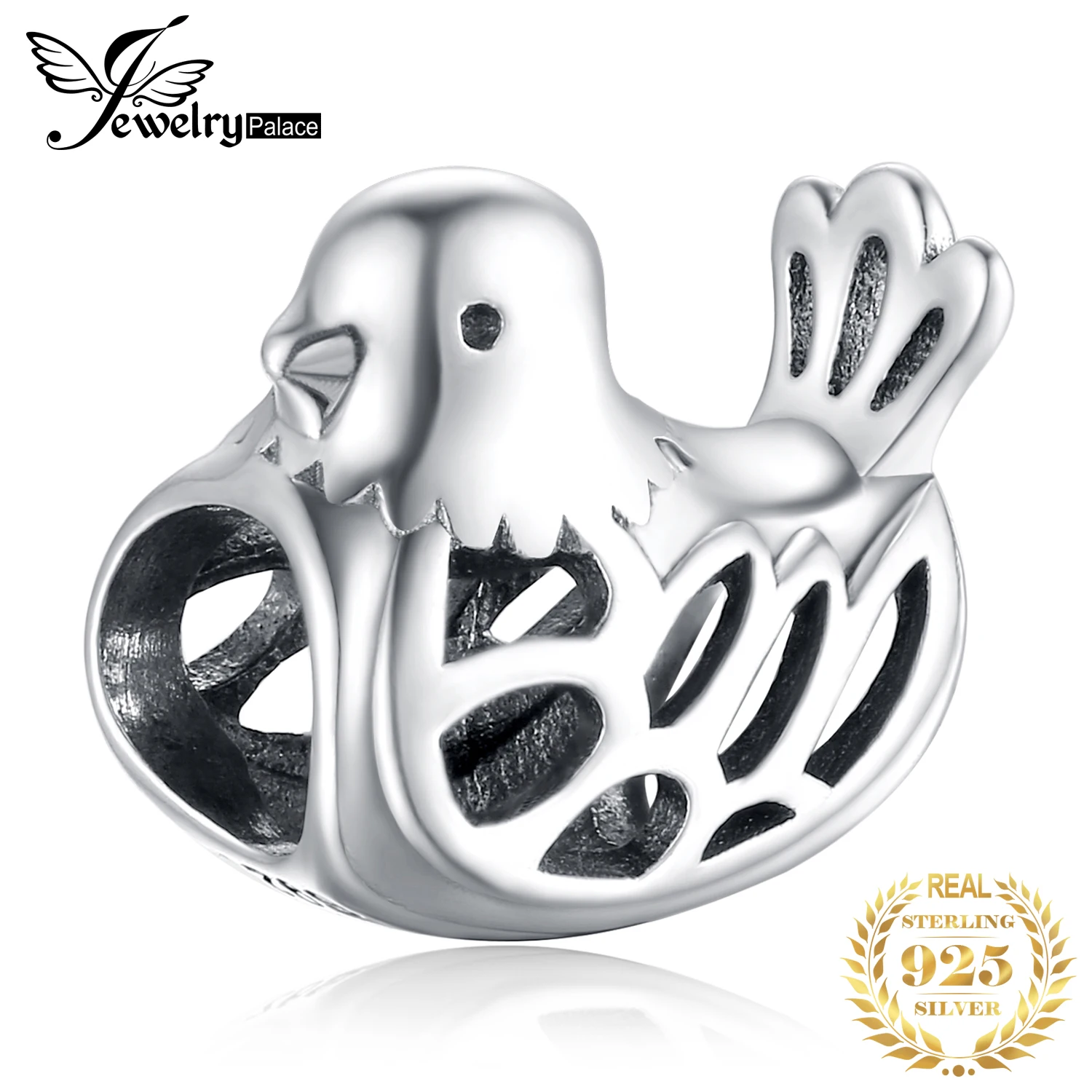 JewelryPalace 925 пробы серебро полые щебетание птицы Шарм Fit Браслеты моды DIY бисера очарование для Для женщин Браслеты