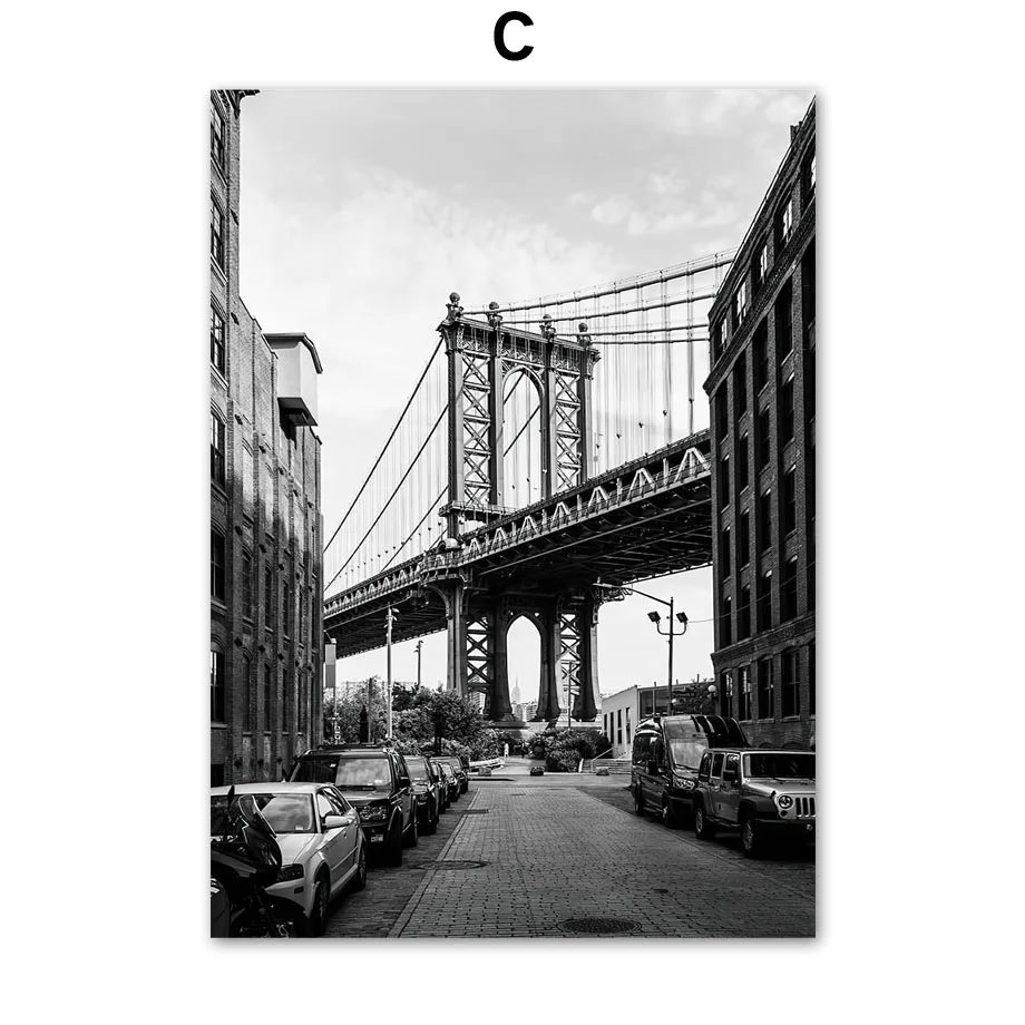 New-York-City-Building-Bridge-Broadway-Clock-Nordic-Vintage-Poster-Wall-Art-Print-Canvas-Painting-Decor (5)