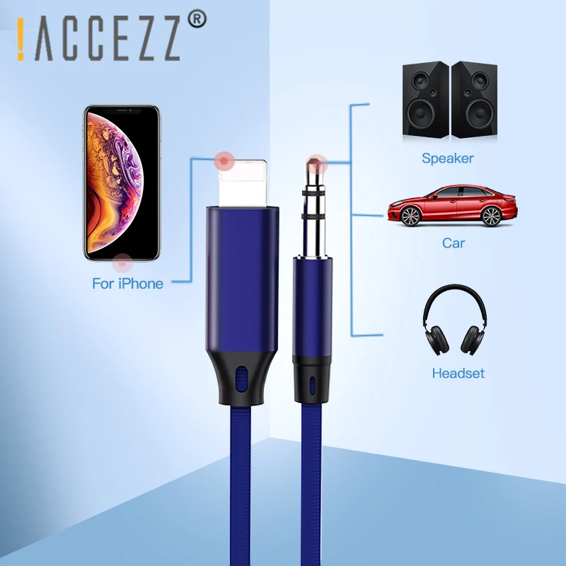 ! ACCEZZ 1 2 м AUX аудио USB для IPhone7 8 6 XS MAX 3 5 мм разъем в адаптер гарнитура автомобильный