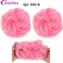 Омбре синтетические шиньоны Волосы Булочки эластичные Пончики волосы обертывание Chorliss матовые кудрявые резинки для Волос обертывание черный блонд аксессуары для волос