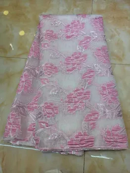 

New Design Nigerian lace fabrics 2020 Tulle African lace fabric high quality pink French Net lace fabric for Party 5 yards Dress