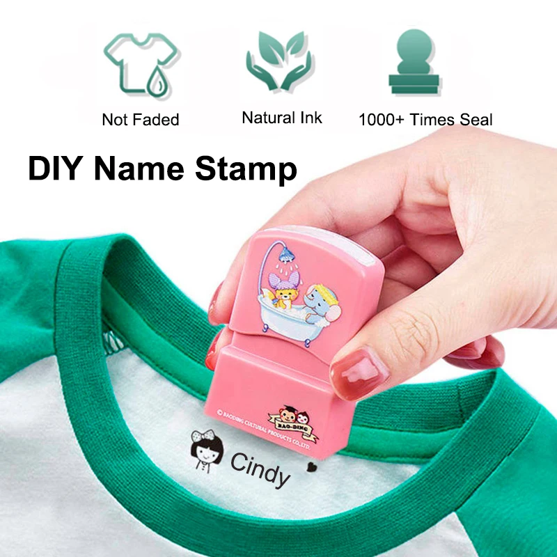 Sello de nombre DIY único personalizado para niños, guardería, bebé, sello de nombre Personal, nombre de estudiante en la ropa