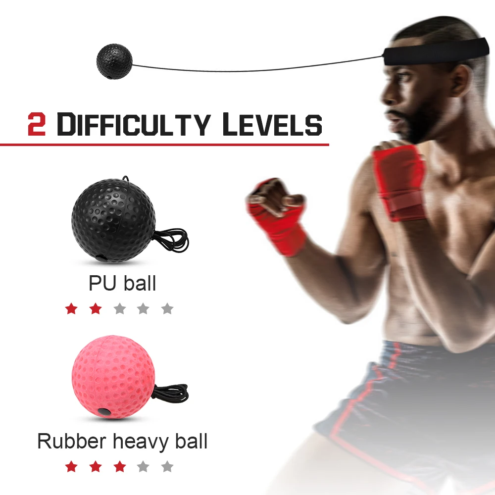 Details about   Boxing Reflex Ball Set 2 Level Punching Training Balls with Nylon Sport I8M8 