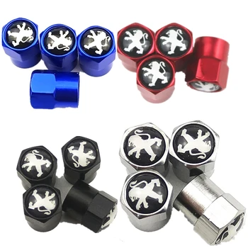 

Metal Car Wheel Tires Valves Tyre Stem Air Caps High Quality New 4 Pcs for Peugeot 307 Peugeot 206 308 207 406 Car Accessories