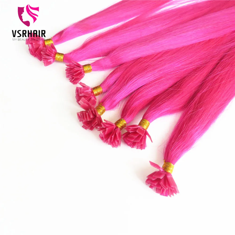 VSR 50 100 прядей машина Remy человеческие Fusion плоский наконечник двойной нарисованный