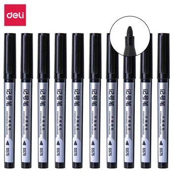 

Deli S575 Marking Pen Marker Pen Black and White with Pattern Line Drawing Pen Mark Pen Waterproof Is Not Easy to Fade Thick Hea
