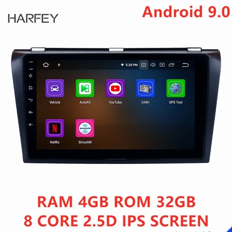 #*Cheap Harfey 9inch Android 9.0 Car Radio for Mazda 3 2004 2009 GPS Navigation Car Multimedia Player support Wifi Bluetooth Mirror Link