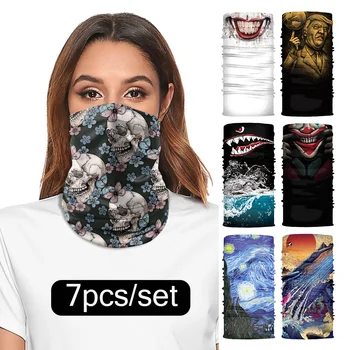 

NADANBAO Classic Multifunctional Headband Tube Skull Print Scarf Magic Bandana Sporting Headwear Ski Headband Half Face Cover