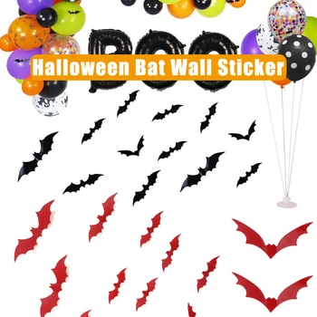 

Newly 12pcs Halloween Decoration 3D Bats Wall Sticker DIY Room Wall Decals Home Party Decor CLA88