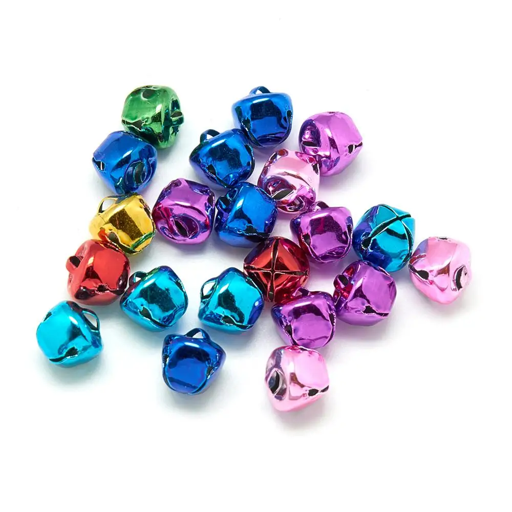 

500pcs Mixed Color 6 8 10mm Mini Iron Jingle Bells Charms Pendants Fit for DIY Christmas Crafts Decoration Jewelry findings