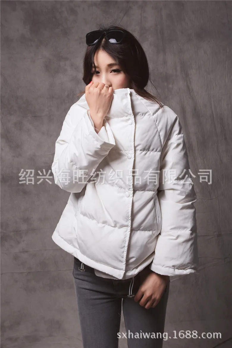 

Hong ga Thin 90 Cloth Pearl White Loose-Fit Chamois Liner Warm Delicacy Bag Buckle down Jacket