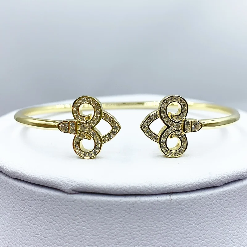 

1: 1 925 Sterling Silver High Quality Flower-De-Luce Bracelet Women Logo Fine Original Genuine Jewelry Wedding Valentine Gift