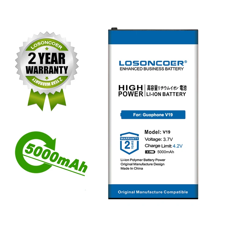 Аккумулятор LOSONCOER 5000 мАч для Discovery V9 Guophone V19 Pro | Мобильные телефоны и аксессуары