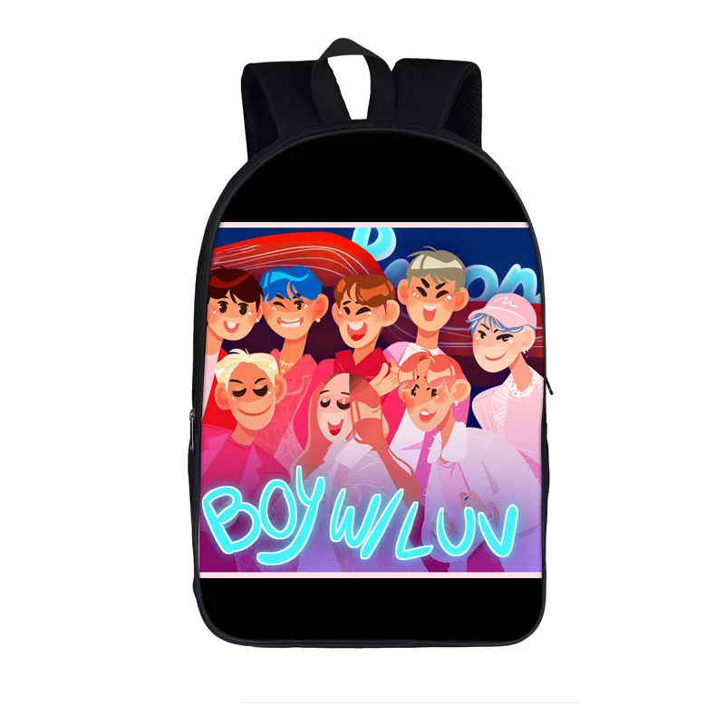 16Blackpink25 K-pop, черный, розовый рюкзак для подростков, для мальчиков и девочек, рюкзак TXT Twice, женский рюкзак Kpop, для мальчиков, с Luv, подростковые школьные сумки - Цвет: 16Blackpink25
