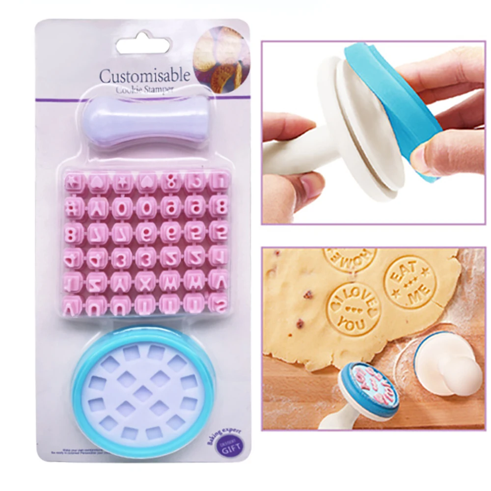 

Cookie Stamps Alphabet Cake Molds Figure Plastic Letter Fondant Mold Cookie Cutter Number Cake Mould Baking Decorating Tools