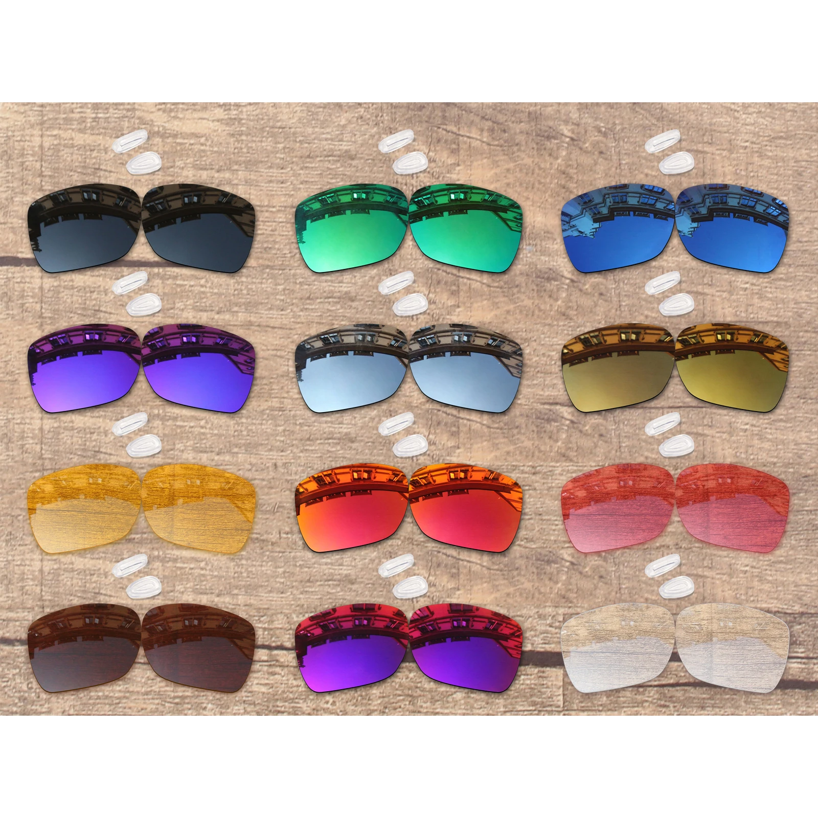 

Vonxyz 20+ Color Choices Polarized Replacement Lenses & Nose Pads for-Oakley Deviation OO4061 Frame